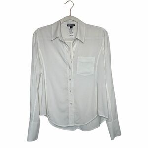 James Perse White Old Money Button Down Shirt Long Sleeve Collared Size 1 XS/S